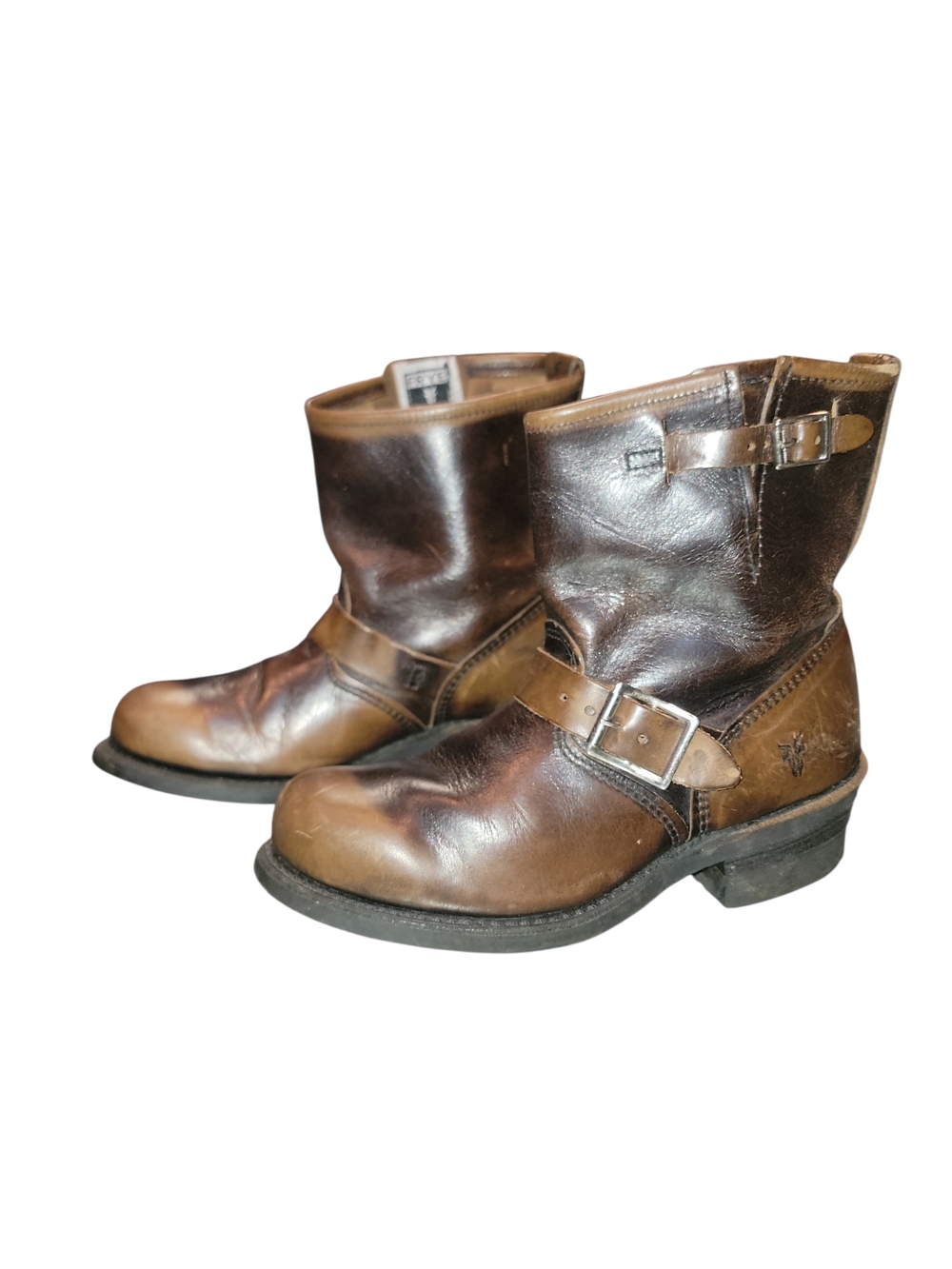 Frye Dark Brown Leather Boot Upper with Bridle Detail